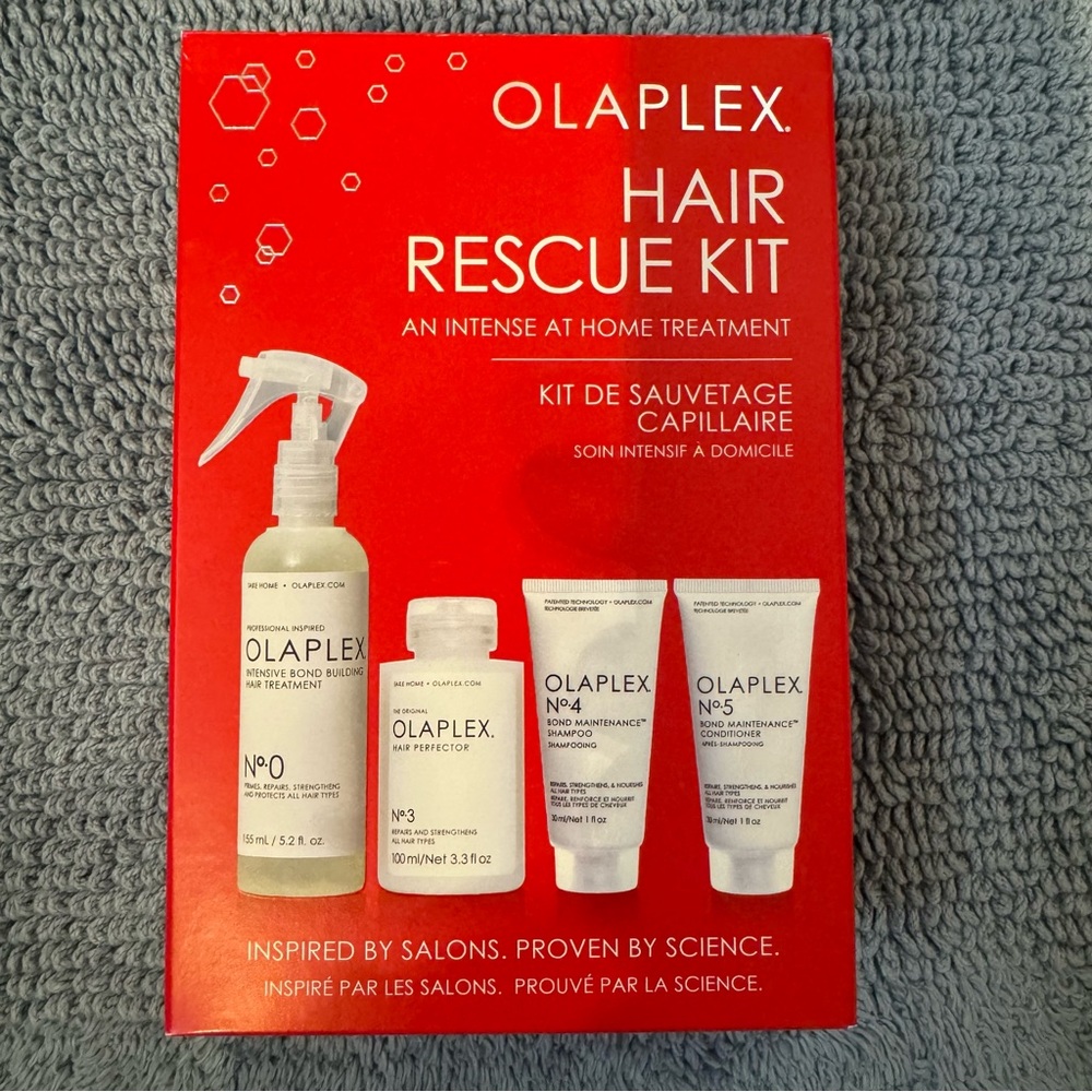 NEW, never opened!! Olaplex Hair Rescue Kit; intense at home treatment; 4 pieces
